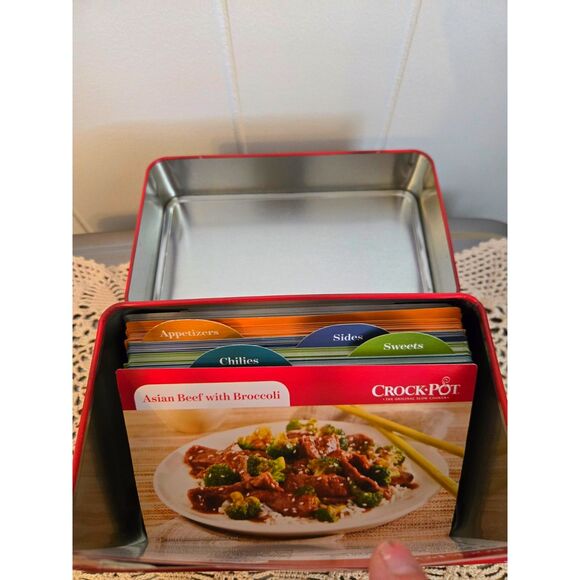 Crock Pot Recipe Card Collection With Keepsake Tin New Recipe Cards Preowned - Picture 7 of 8